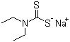 二乙基二硫代氨基甲酸钠分子结构 (CAS 148-18-5)