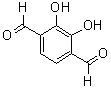 structure of CAS# 148063-59-6, 2,3-Dihydroxybenzene-1,4-dicarboxaldehyde;1,4-Diformyl-2,3-dihydroxybenzene; 2,3-Dihydroxy-1,4-benzenedialdehyde
