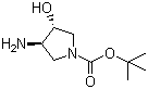 结构式 CAS# 148214-90-8, 反式-3-氨基-1-Boc-4-羟基吡咯烷; (3R,4R)-3-氨基-4-羟基吡咯烷-1-甲酸叔丁酯