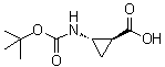 结构式 CAS# 1486470-12-5, (1S,2S)-2-[[叔丁氧羰基]氨基]环丙烷羧酸