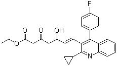 结构式 CAS# 148901-69-3, (E)-7-[2-环丙基-4-(4-氟苯基)-3-喹啉基]-5-羟基-3-氧代-6-庚烯酸乙酯