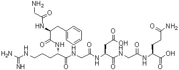 N2-[N-[N-[N-[N2-(N-甘氨酰-L-苯丙氨酰)-L-精氨酰]甘氨酰]-L-alpha-天冬氨酰]甘氨酰]-L-谷氨酰胺分子结构 (CAS 148913-98-8)