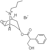 丁溴东莨菪碱分子结构 (CAS 149-64-4)