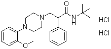 N-叔丁基-4-(2-甲氧基苯基)-alpha-苯基-1-哌嗪丙酰胺二盐酸盐分子结构 (CAS 149055-79-8)