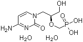 structure of CAS# 149394-66-1, Cidofovir hydrate (1:2);P-[[(1S)-2-(4-Amino-2-oxo-1(2H)-pyrimidinyl)-1-(hydroxymethyl)ethoxy]methyl]phosphonic acid hydrate (1:2)