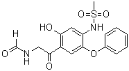 结构式 CAS# 149457-03-4, N-[4-[(甲酰氨基)乙酰基]-5-羟基-2-苯氧基苯基]甲烷磺酰胺