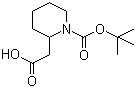 结构式 CAS# 149518-50-3, 1-叔丁氧羰基-2-哌啶乙酸