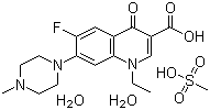 Pefloxacin mesylate dihydrate molecular structure (CAS 149676-40-4)