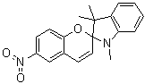 structure of CAS# 1498-88-0, 6'-Nitro-1,3,3-trimethylspiro[indoline-2,2'-2'H-chromene];6-Nitro-1',3',3'-trimethylspiro[2H-benzopyran-2,2'-indoline]; 6'-Nitro-1,3,3-trimethylspiro[2'H-1'-benzopyran-2',2-indoline]; 6'-Nitro-1,3,3-trimethylspiro[indoline-2,2'-2'H-chromene]; NSC 206176; SP 1; SP 1 (dye)
