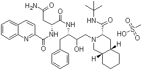 Saquinavir mesylate molecular structure (CAS 149845-06-7)