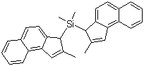 Dimethylbis(2-methyl-3H-cyclopenta[a]naphthalen-3-yl)silane molecular structure (CAS 150096-53-0)