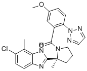 [(2S)-2-(6-Chloro-7-methyl-1H-benzimidazol-2-yl)-2-methyl-1-pyrrolidinyl][5-methoxy-2-(2H-1,2,3-triazol-2-yl)phenyl]methanone molecular structure (CAS 1505484-82-1)