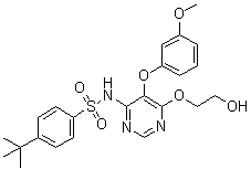 4-(1,1-Dimethylethyl)-N-[6-(2-hydroxyethoxy)-5-(3-methoxyphenoxy)-4-pyrimidinyl]benzenesulfonamide molecular structure (CAS 150725-87-4)