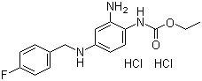 瑞替加滨二盐酸盐分子结构 (CAS 150812-13-8)
