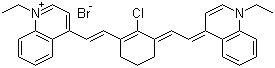 4-[2-[2-Chloro-3-[2-(1-ethyl-4(1H)-quinolinylidene)ethylidene]-1-cyclohexen-1-yl]ethenyl]-1-ethylquinolinium bromide molecular structure (CAS 151648-23-6)