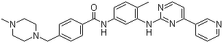 结构式 CAS# 152459-95-5, 伊马替尼; 4-[(4-甲基-1-哌嗪基)甲基]-N-[4-甲基-3-[4-(3-吡啶基)-2-嘧啶基]氨基]苯基]苯甲酰胺