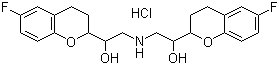 structure of CAS# 152520-56-4, Nebivolol hydrochloride;alpha,alpha'-[Iminobis(methylene)]bis[6-fluoro-3,4-dihydro-2H-1-benzopyran-2-methanol hydrochloride