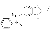 structure of CAS# 152628-02-9, 2-n-Propyl-4-methyl-6-(1-methylbenzimidazole-2-yl)benzimidazole