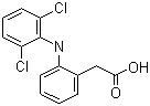 结构式 CAS# 15307-86-5, 双氯芬酸; 2-[(2,6-二氯苯基)氨基]-苯乙酸