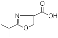 结构式 CAS# 153180-21-3, 2-异丙基-4,5-二氢恶唑-4-甲酸