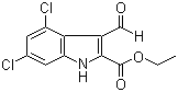 结构式 CAS# 153435-96-2, 4,6-二氯-3-甲酰基-1H-吲哚-2-甲酸乙酯