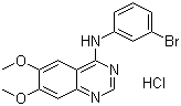 结构式 CAS# 153436-54-5, 4-[(3-溴苯基)氨基]-6,7-二甲氧基喹唑啉盐酸盐