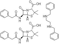 Benzathine benzylpenicillin molecular structure (CAS 1538-09-6)