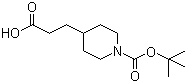 结构式 CAS# 154375-43-6, 1-叔丁氧羰基-4-哌啶丙酸