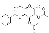 Methyl 4,6-O-(phenylmethylene)-alpha-D-galactopyranoside diacetate molecular structure (CAS 15451-81-7)