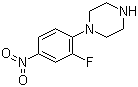 structure of CAS# 154590-33-7, 1-(2-Fluoro-4-nitrophenyl)piperazine