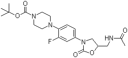 4-[4-[5-[(乙酰氨基)甲基]-2-氧代-3-恶唑烷基]-2-氟苯基]-1-哌嗪甲酸叔丁酯分子结构 (CAS 154591-03-4)
