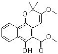 structure of CAS# 154706-44-2, 3-Methoxymollugin;6-Hydroxy-3-methoxy-2,2-dimethyl-2H-naphtho[1,2-b]pyran-5-carboxylic acid methyl ester