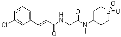 结构式 CAS# 1550008-55-3, (2E)-3-(3-氯苯基)-N-[2-[甲基(四氢-1,1-二氧代-2H-噻喃-4-基)氨基]-2-氧代乙基]-2-丙烯酰胺