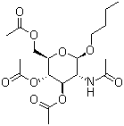 丁基 2-(乙酰氨基)-2-脱氧-beta-D-吡喃葡萄糖苷 3,4,6-三乙酸酯分子结构 (CAS 155197-37-8)