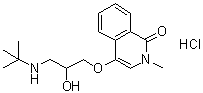(+)-4-[3-[(叔丁基)氨基]-2-羟基丙氧基]-2-甲基-1(2H)-异喹啉酮单盐酸盐分子结构 (CAS 155346-81-9)