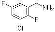 structure of CAS# 1557849-73-6, 3-Chloro-2,5-difluorobenzenemethanamine