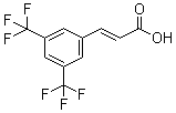structure of CAS# 155814-20-3, trans-3,5-Bis(trifluoromethyl)cinnamic acid;(E)-3-[3,5-Bis(trifluoromethyl)phenyl]-2-propenoic acid; (E)-3,5-Bis(trifluoromethyl)cinnamic acid; (2E)-3-[3,5-Bis(trifluoromethyl)phenyl]-2-propenoic acid