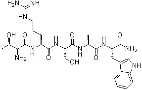 L-Threonyl-L-arginyl-L-seryl-L-alanyl-L-tryptophanamide molecular structure (CAS 155918-12-0)