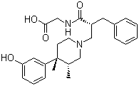 结构式 CAS# 156053-89-3, 爱维莫潘; 2-([(2S)-2-([(3R,4R)-4-(3-羟基苯基)-3,4-二甲基哌啶-1-基]甲基)-3-苯基丙酰]氨基)乙酸