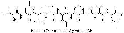 L-Isoleucyl-L-leucyl-L-threonyl-L-valyl-L-isoleucyl-L-leucylglycyl-L-valyl-L-leucine molecular structure (CAS 156250-91-8)