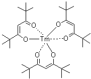 Thulium tris(2,2,6,6-tetramethyl-3,5-heptanedionate) molecular structure (CAS 15631-58-0)