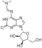 结构式 CAS# 156706-72-8, N-[(二甲基氨基)亚甲基]-1,2-二氢-2-氧代腺苷
