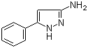 structure of CAS# 1572-10-7, 3-Amino-5-phenylpyrazole;5-Phenyl-1H-pyrazol-3-amine; 5-Amino-3-phenylpyrazole
