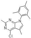 4-Chloro-2,5-dimethyl-7-(2,4,6-trimethylphenyl)-7H-pyrrolo[2,3-d]pyrimidine molecular structure (CAS 157286-81-2)