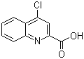 structure of CAS# 15733-82-1, 4-Chloro-2-quinolinecarboxylic acid;4-Chloroquinaldic acid; 2-Carboxy-4-chloroquinoline; NSC 136919