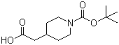 structure of CAS# 157688-46-5, 1-Boc-4-piperidylacetic acid;1-Boc-4-piperidineacetic acid; 2-[1-[(2-Methylpropan-2-yl)oxycarbonyl]-4-piperidyl]acetic acid; 4-Carboxymethyl-piperidine-1-carboxylic acid tert-butyl ester