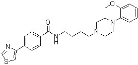 结构式 CAS# 1580000-17-4, N-[4-[4-(2-甲氧基苯基)-1-哌嗪基]丁基]-4-(4-噻唑基)苯甲酰胺