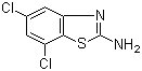 structure of CAS# 158465-13-5, 5,7-Dichloro-2-benzothiazolamine;2-Amino-5,7-dichlorobenzothiazole
