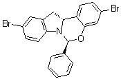 structure of CAS# 1585969-16-9, (6S,12aR)-3,10-Dibromo-12,12a-dihydro-6-phenyl-6H-indolo[1,2-c][1,3]benzoxazine