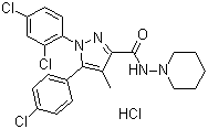 Rimonabant hydrochloride molecular structure (CAS 158681-13-1)